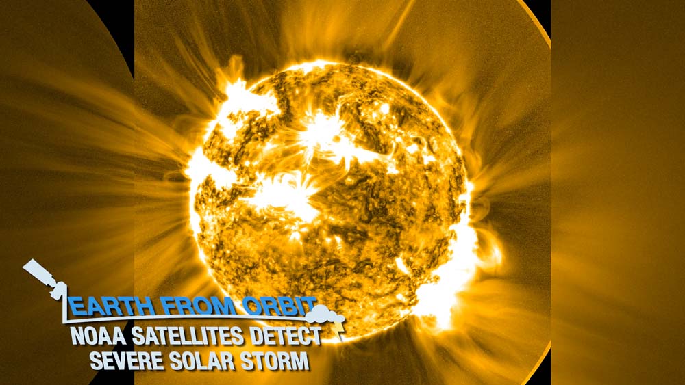 A image of the Earth a Severe Solar Storm