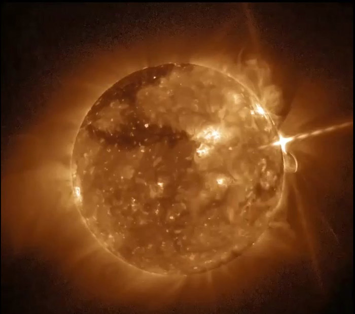 The GOES-16 SUVI captured a solar flare on September 10. Credit: NOAA