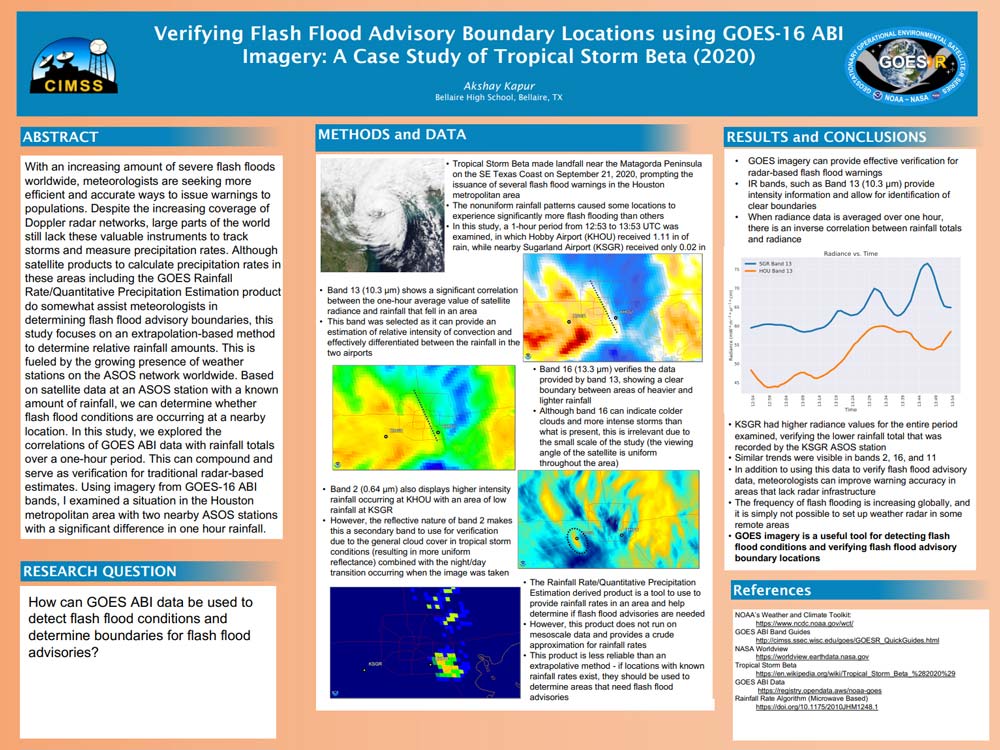 Verifying Flash Flood Advisory Boundary Locations using GOES-16 ABI Imagery 