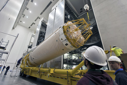 GOES-S Centaur Upper Stage Arrives at Delta Operations Center