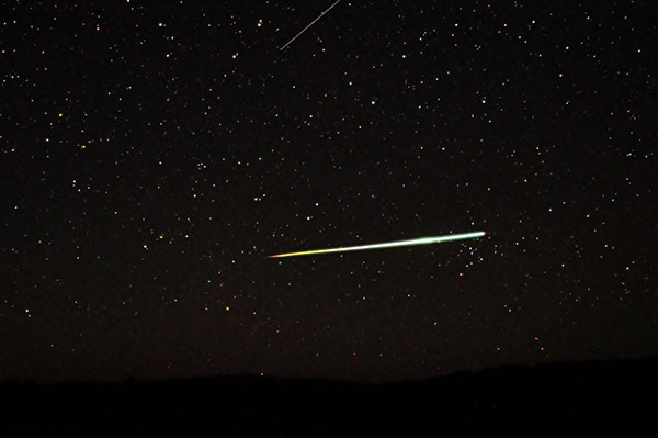 A large meteor bolts across the sky in Southern Australia on April 24, 2011.