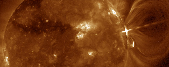 image of GOES-16 SUVI image of solar flare.
