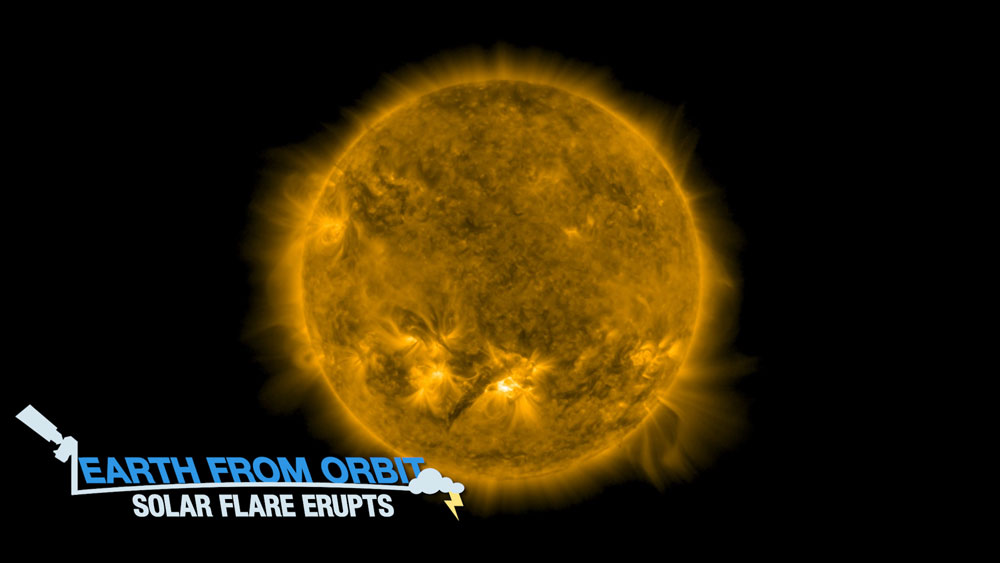 arth from Orbit: Solar Flare Erupts