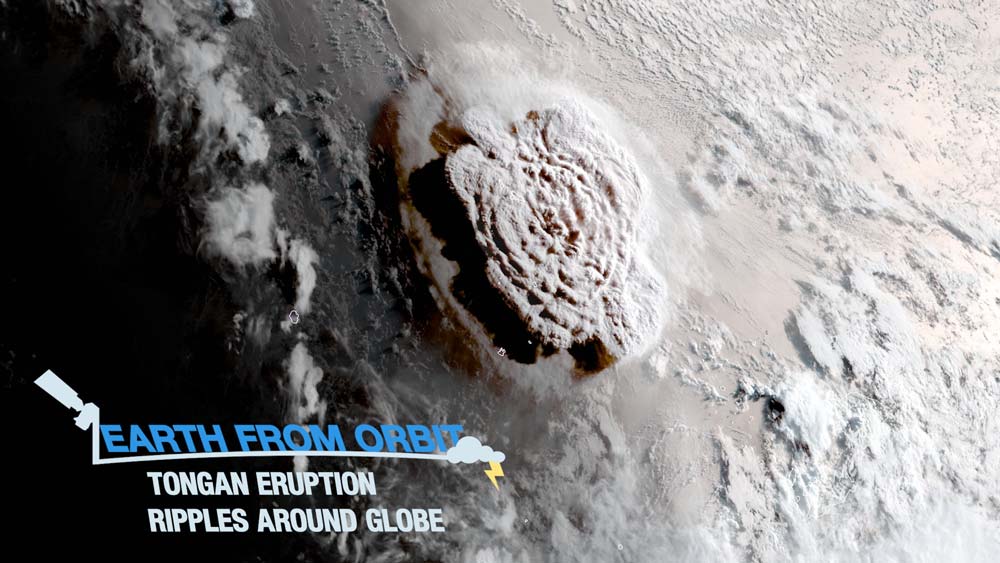 Earth from Orbit: Tongan Eruption Ripples Around the Globe image